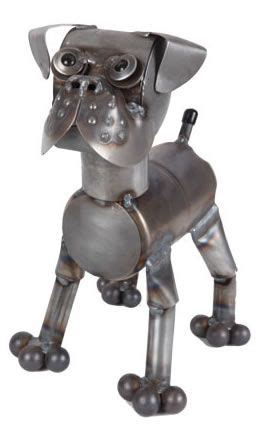 steel boxer dog|Metal Boxer Dog Statue .